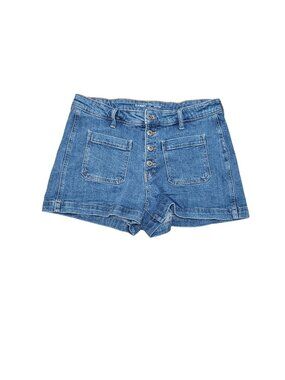 Old Navy Womens High-Rise Denim Shorts Size 12 Button Fly Blue Jean Casual Style